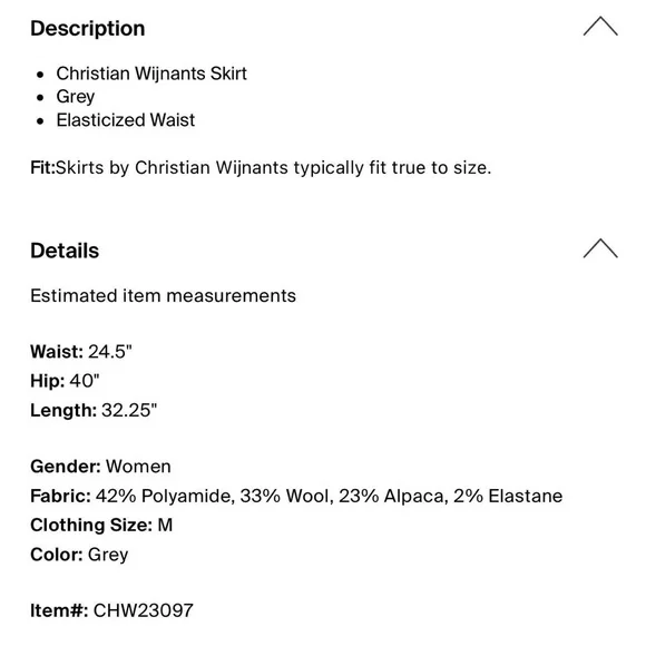 Wool Blend Knit Skirt High Quality - Picture 5 of 6